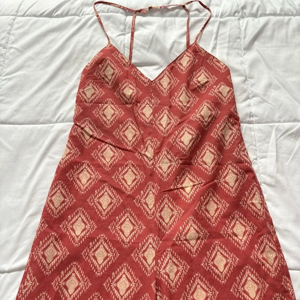 NWT Zara BLOGGERS Fave Boho Geometric Open Back Wide Leg The Jami Jumpsuit Small